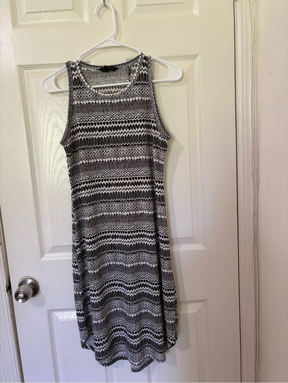 Banana Republic Black & White Midi Knit Dress